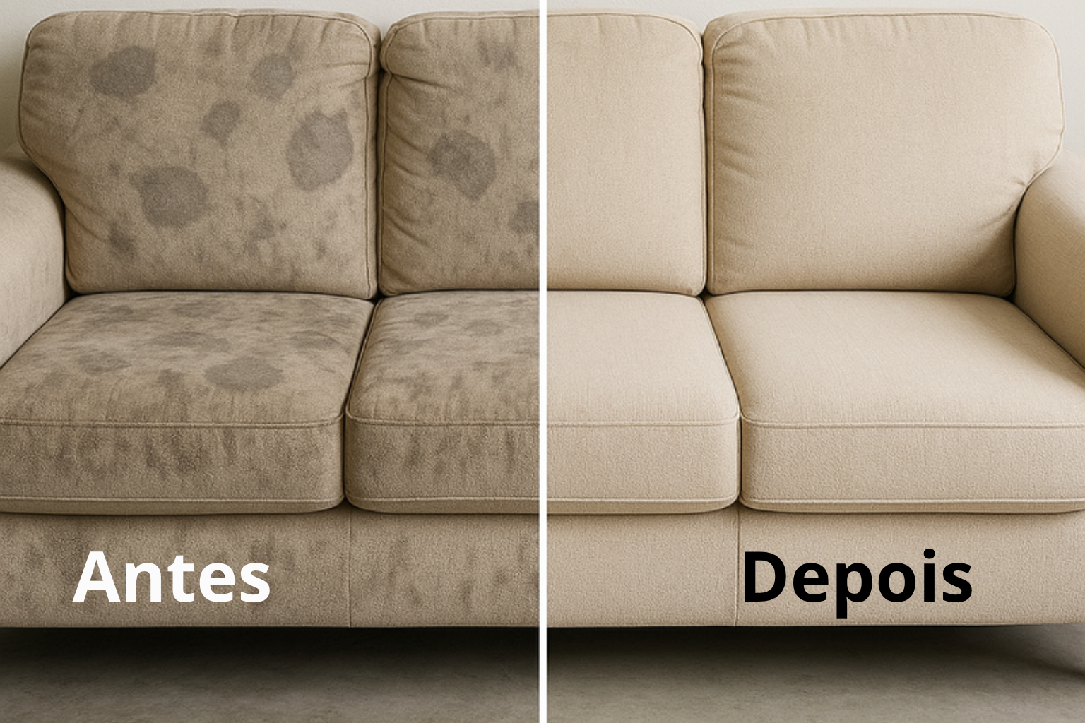 Antes e depois - Estofado